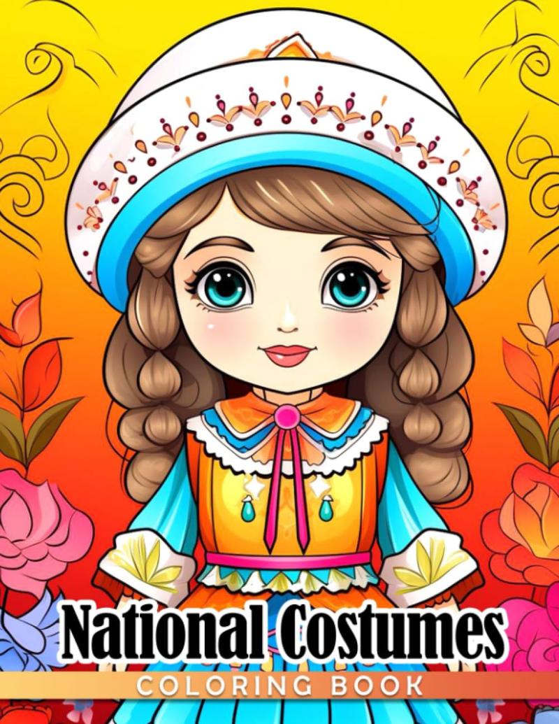 National Costumes Coloring Book: Different Traditional Clothes All Over The Worlds Coloring Pages With Creative Sketches Gift Idea For Girls, Teens And Adults Anxiety Relieving